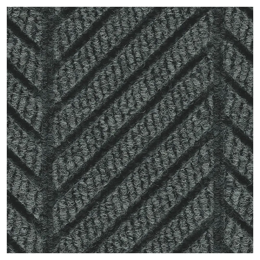 M + A Matting M+A Matting WaterHog Max Herringbone Classic Mat, Smooth, 4' x 10', Black Smoke (224000000000)