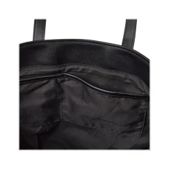 Deluxe Black Faux Leather Tote, Medium (MS106D)<Martha Stewart New