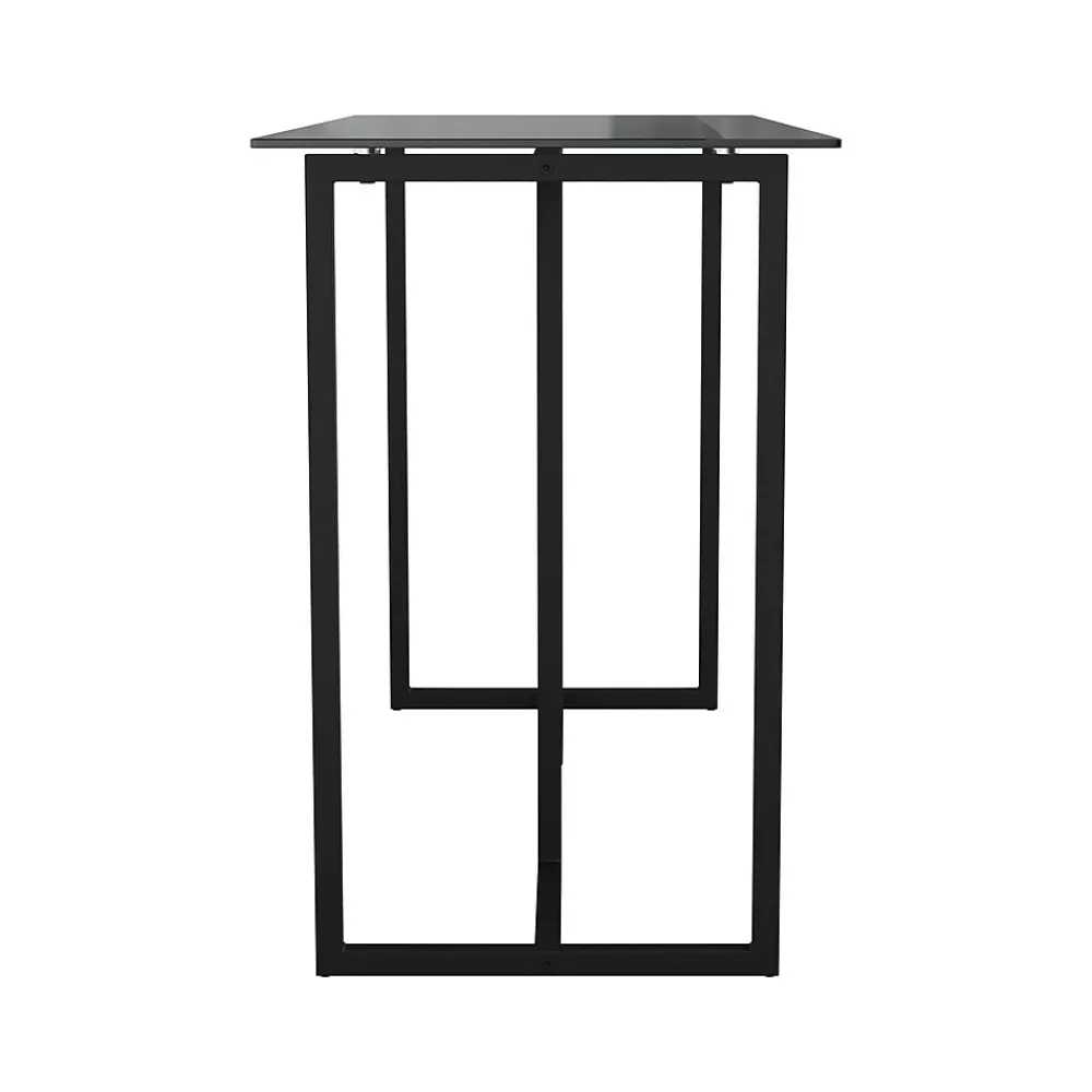 Computer Desks*Martha Stewart Eli 47"W Glass/Steel Home Office Desk, Clear/Oil-Rubbed Bronze (XUDK1BK)