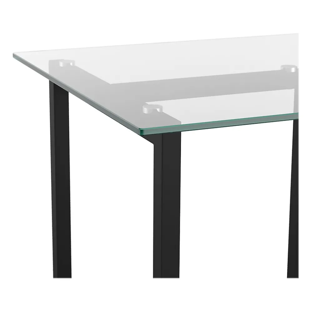 Computer Desks*Martha Stewart Eli 47"W Glass/Steel Home Office Desk, Clear/Oil-Rubbed Bronze (XUDK1BK)