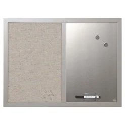 Dry Erase*MasterVision Combo Lacquered Steel / Fabric Dry-Erase Whiteboard, Wood Frame, 2' x 1.5' (MX04331608)