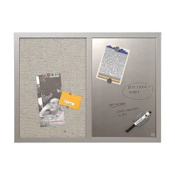 Dry Erase*MasterVision Combo Lacquered Steel / Fabric Dry-Erase Whiteboard, Wood Frame, 2' x 1.5' (MX04331608)