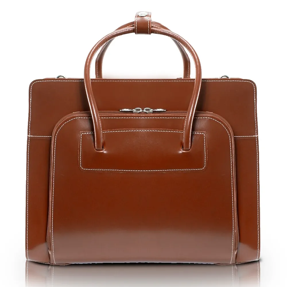 LAKE FOREST W Series Laptop Briefcase, Brown Genuine Leather (94334)<McKlein