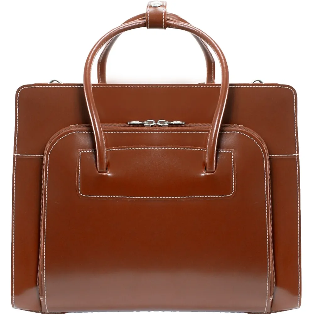 LAKE FOREST W Series Laptop Briefcase, Brown Genuine Leather (94334)<McKlein