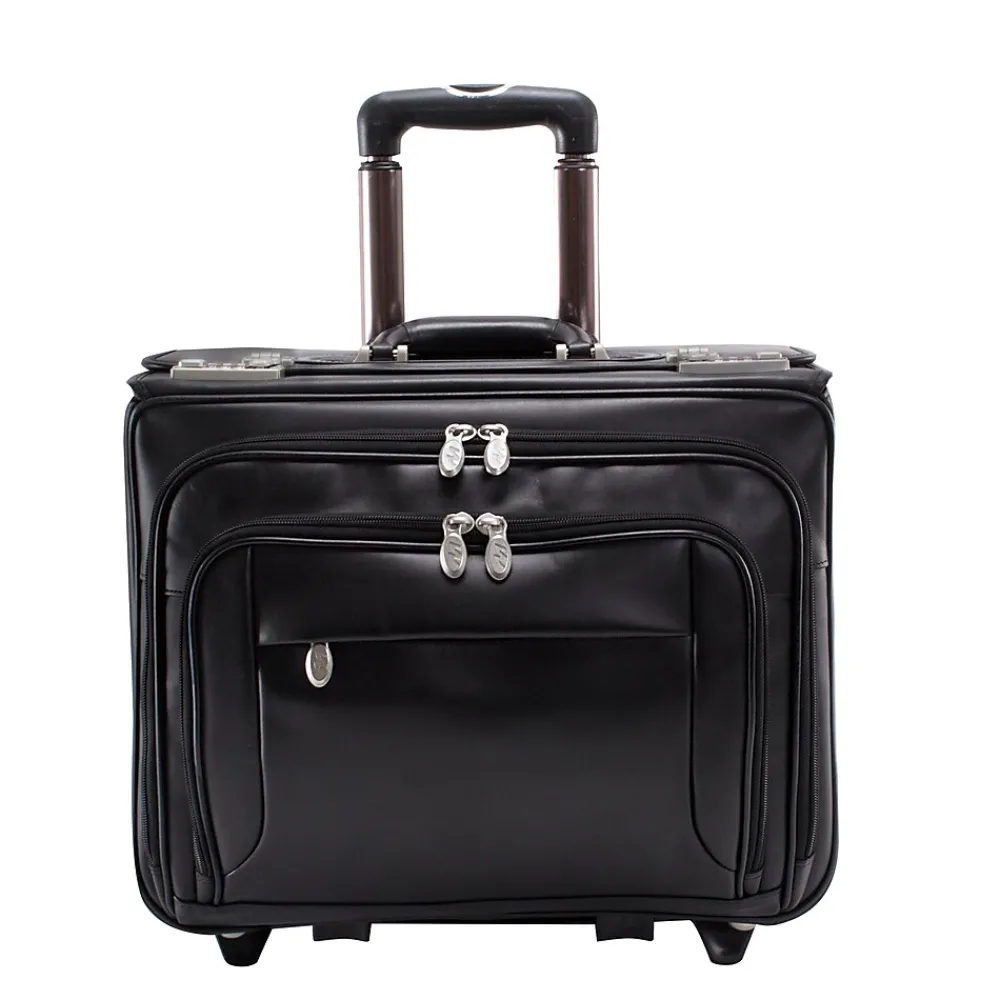 Laptop Roller, Black Leather (84665)<McKlein Clearance