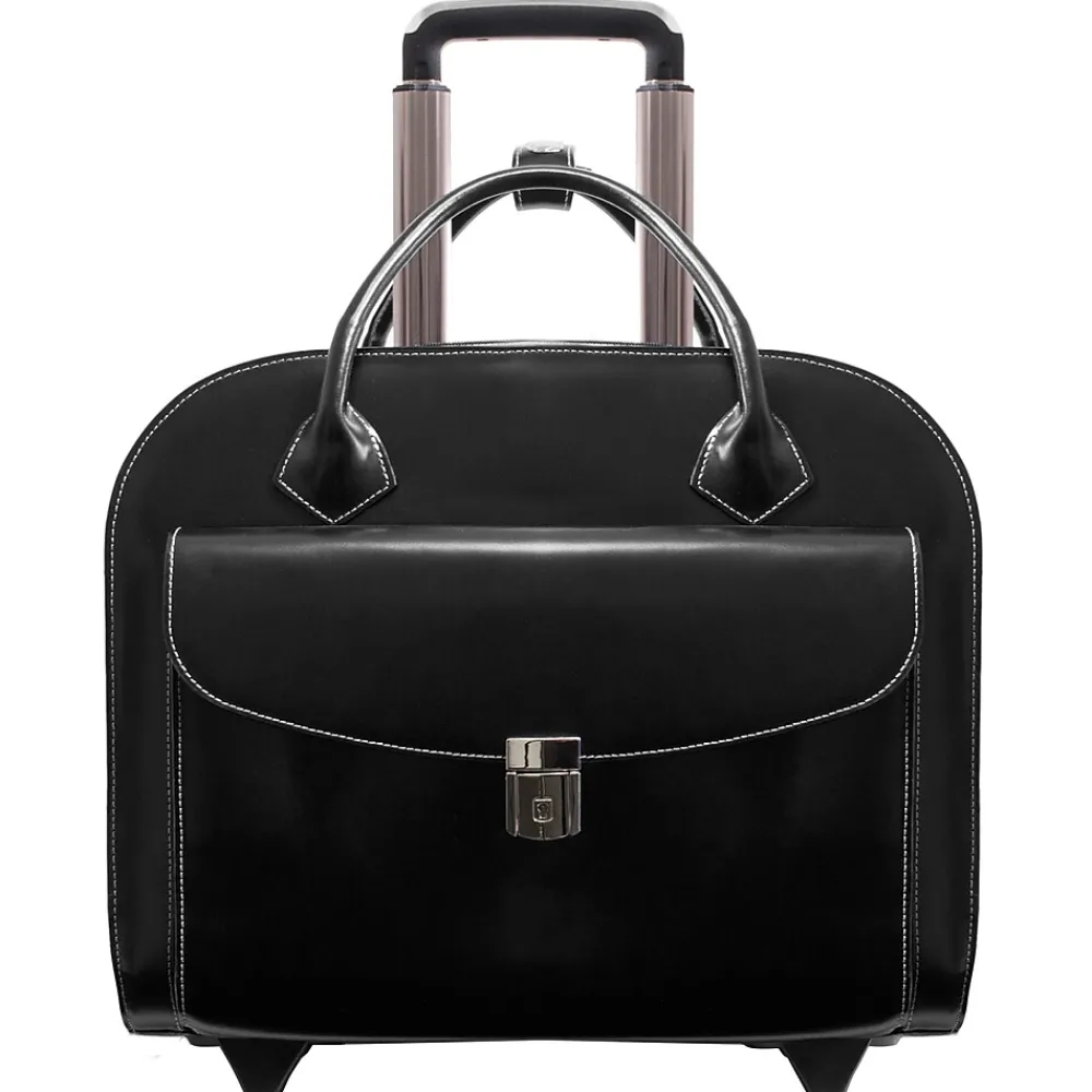 Limited Edition Laptop Briefcase, Black Leather (96145A)<McKlein Best