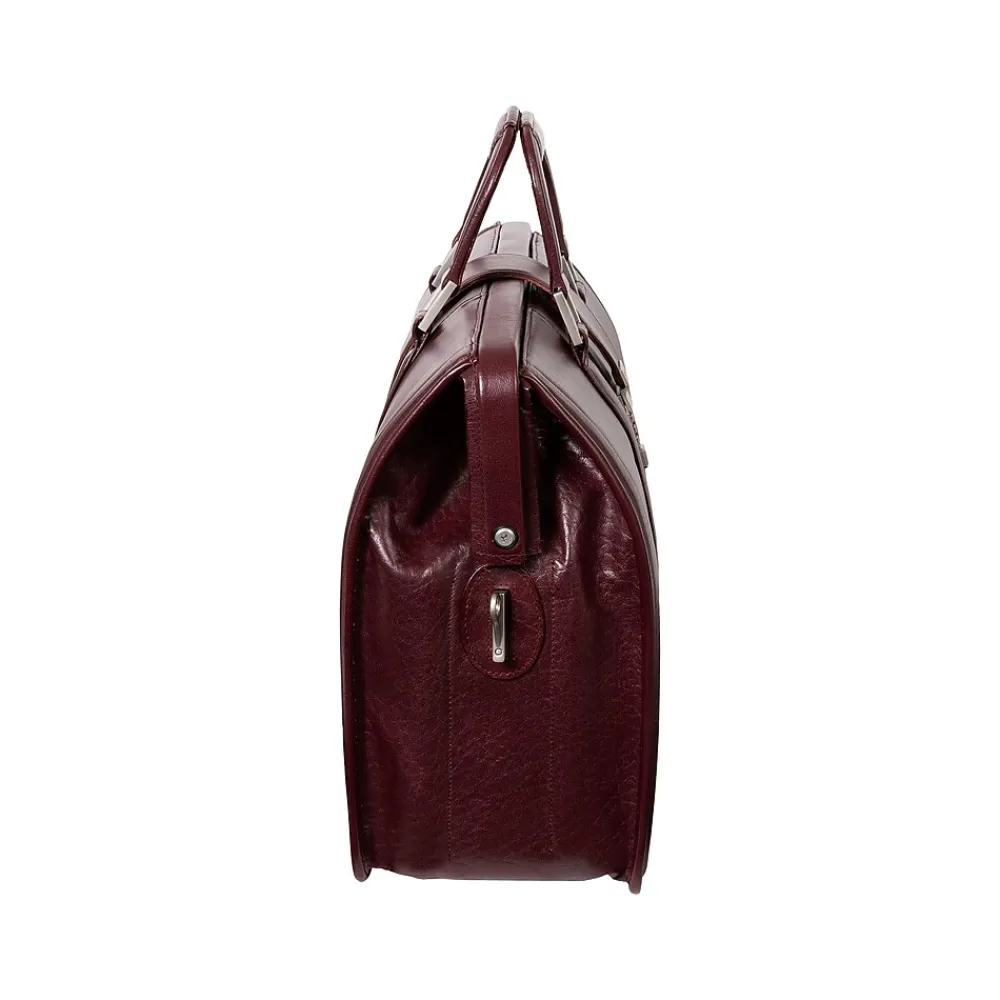 MORGAN Leather Litigator Laptop Briefcase, Burgundy (83346)<McKlein Discount