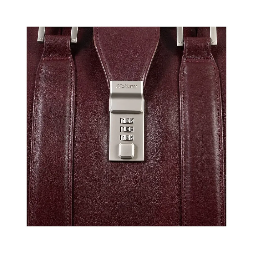 MORGAN Leather Litigator Laptop Briefcase, Burgundy (83346)<McKlein Discount