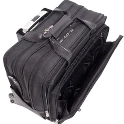 Roosevelt, Patented Detachable Wheeled Laptop Briefcase, Tech-Lite Ballistic Nylon, Black (74555)<McKlein Best