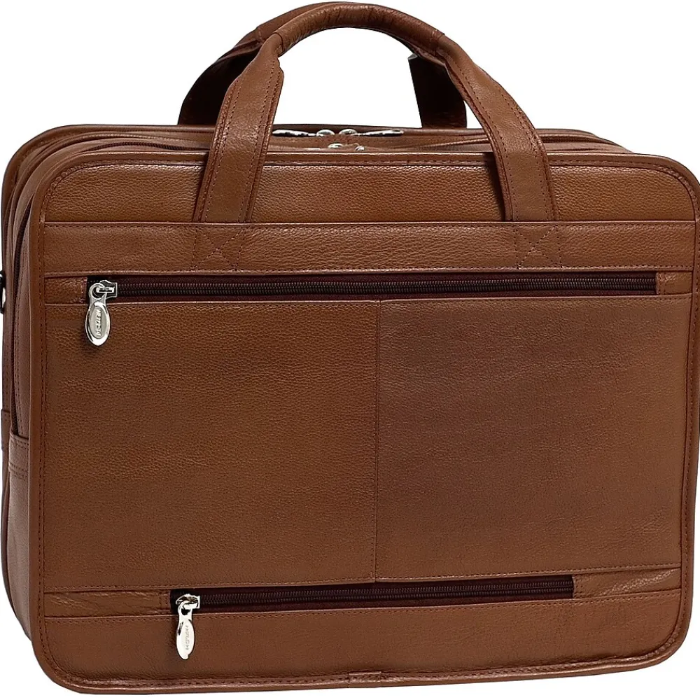 S Series, RIVER WEST, Pebble Grain Calfskin Leather, Fly-Through Checkpoint-Friendly Laptop Briefcase, Brown (15714)<McKlein Sale