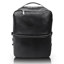 McKlein U Series East Side Laptop Backpack, Black Leather (18875)