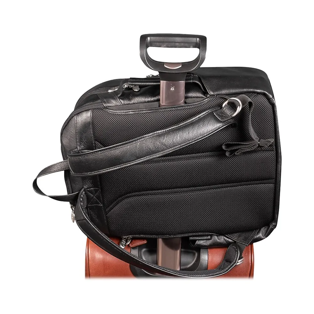 U Series Englewood Laptop Backpack, Black Leather (78895)<McKlein Outlet
