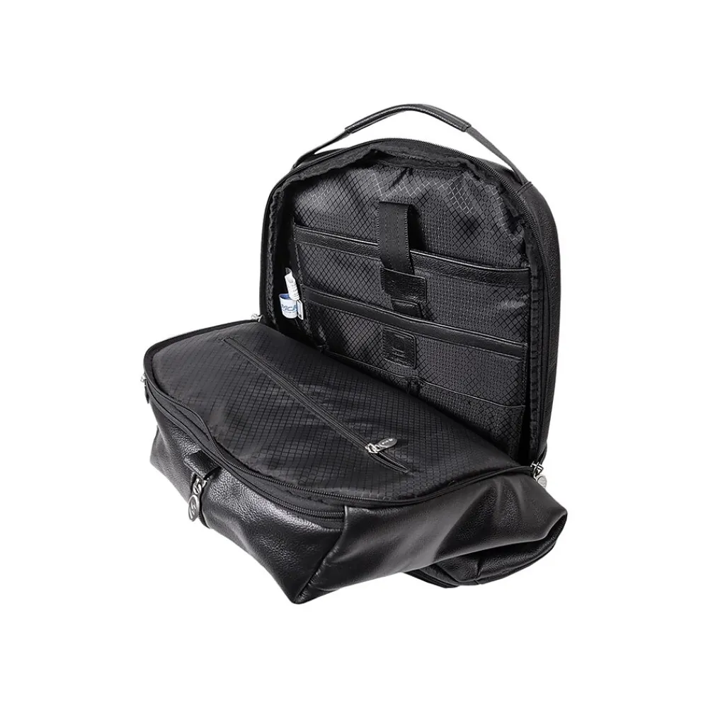 U Series South Shore Laptop Backpack, Black Leather (18885)<McKlein Hot