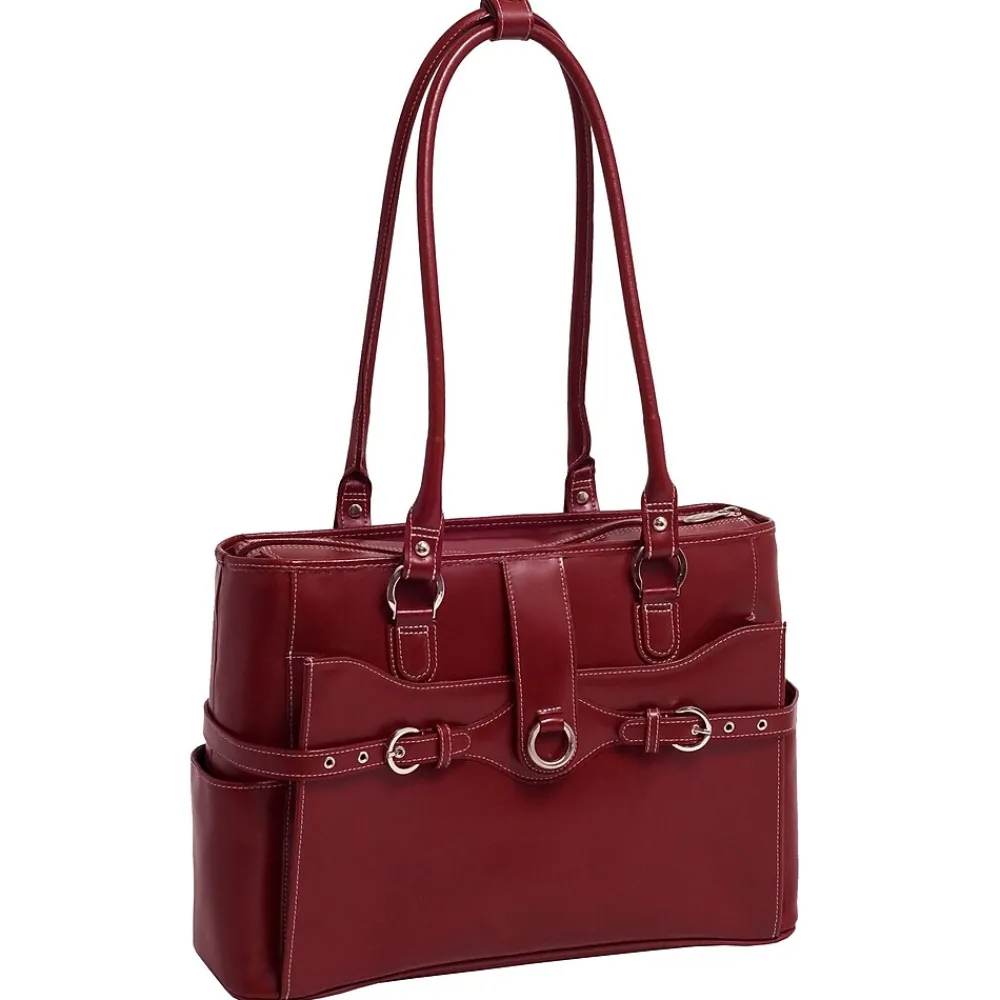 WILLOW SPRINGS W Series Laptop Briefcase, Red Leather (96566)<McKlein Online