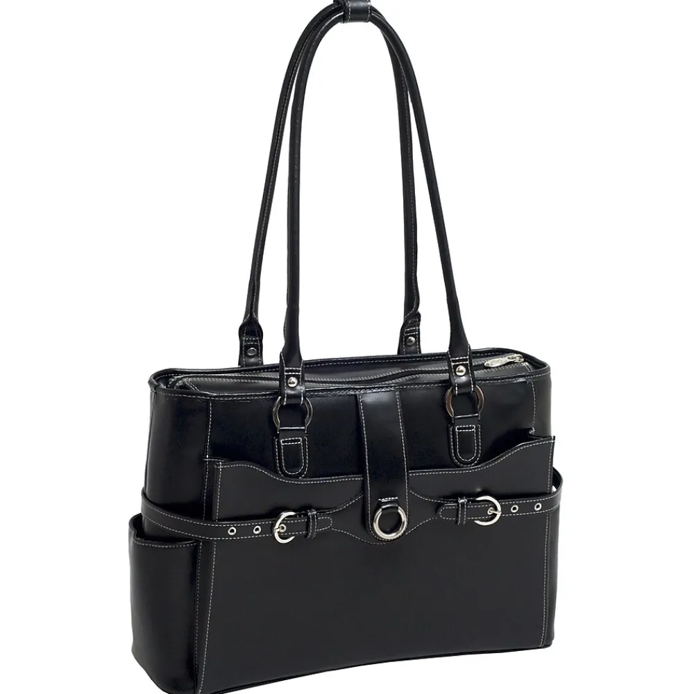 WILLOW SPRINGS W Series Laptop Briefcase, Black Leather (96565)<McKlein Sale