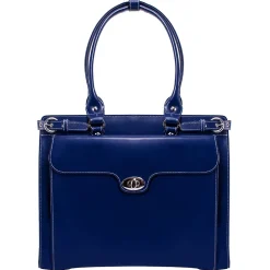 WINNETKA W Series Laptop Briefcase, Navy Genuine Leather (94837)<McKlein New