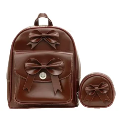 McKlein USA ACADIA Mini Bow Backpack with Coin Purse, Red (99716)