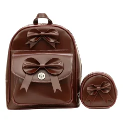 McKlein USA ACADIA Mini Bow Backpack with Coin Purse, Red (99716)