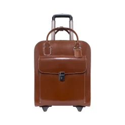 USA L Series UPTOWN Ladies' Leather Rolling Briefcase, Brown (97694)<McKlein Discount