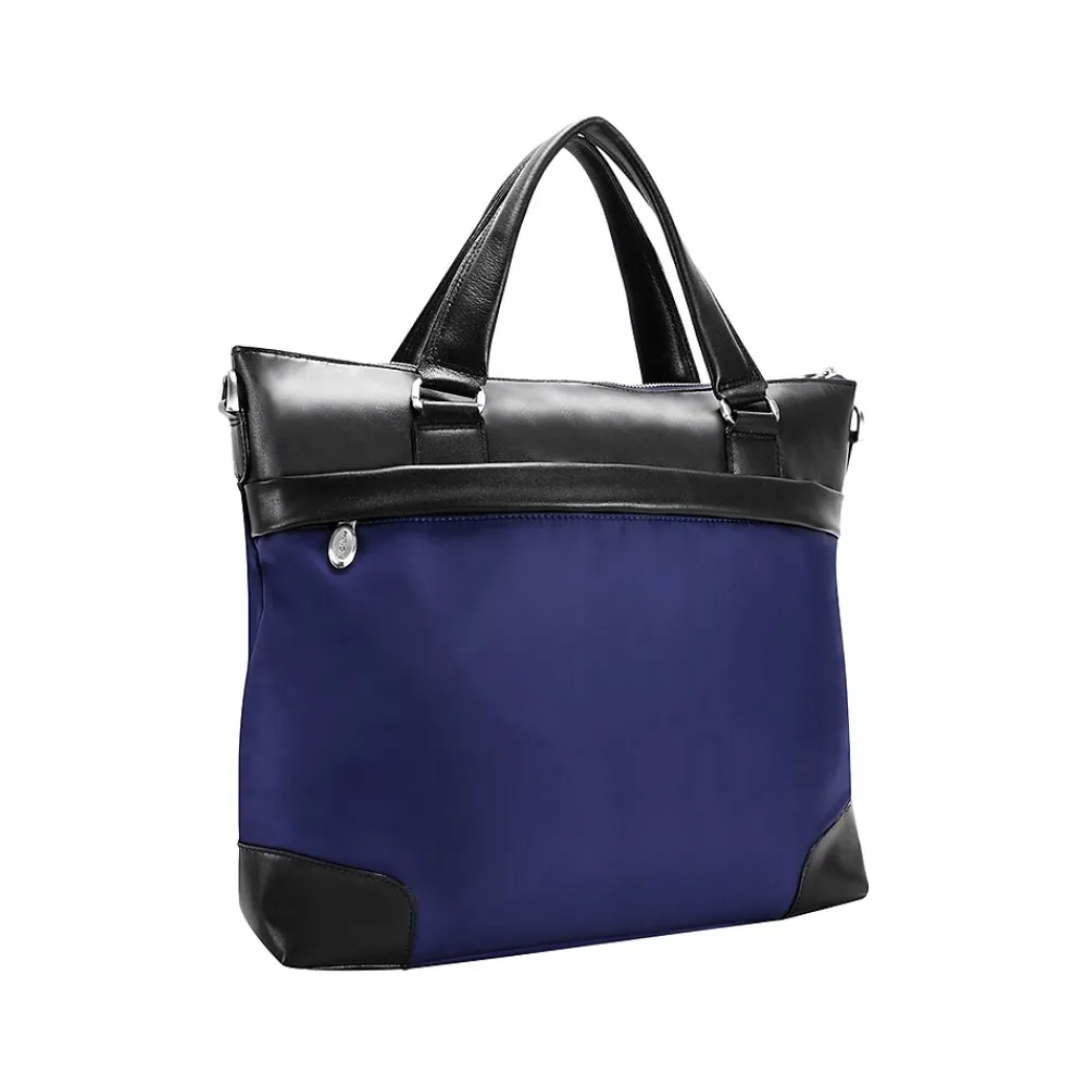 USA N Series EASTWARD Nylon Slim Briefcase, Navy/Black (18397)<McKlein Clearance