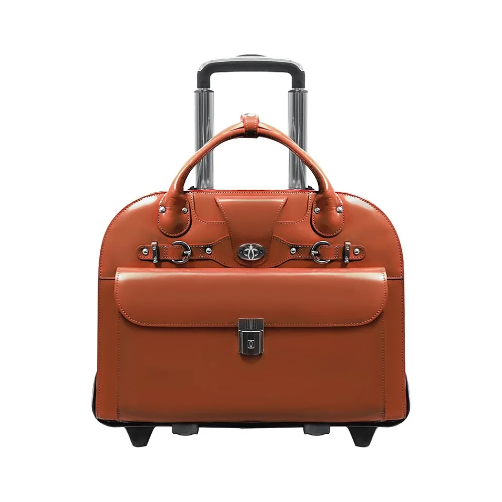 USA Roseville W Series Leather Check-Point Friendly Briefcase, Brown (96644)<McKlein Outlet