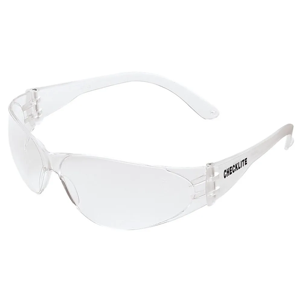 Checklite MCR Safety Polycarbonate Safety Glasses, Clear Lens, 12/Pack (CL110)