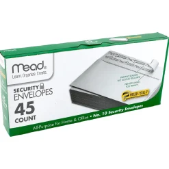 Clearance Mead Press It Seal It #10 Security Envelopes, 4 1/8" x 9 1/2", White, 45/Pack (MEA75026)