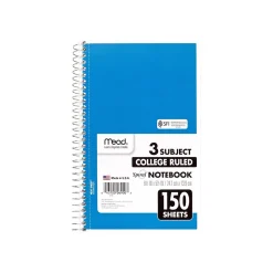 Notebooks|Mead Spiral 3-Subject Notebooks, 5.5
