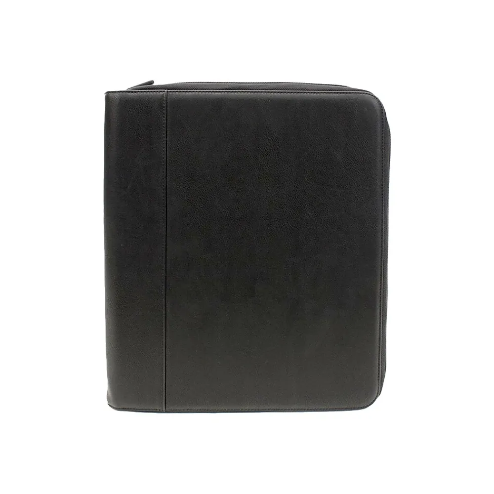 Wireless Charging Faux Leather Padfolio with Zipper Closure, Black (UN1-PP-PU-B)<M-Edge Outlet