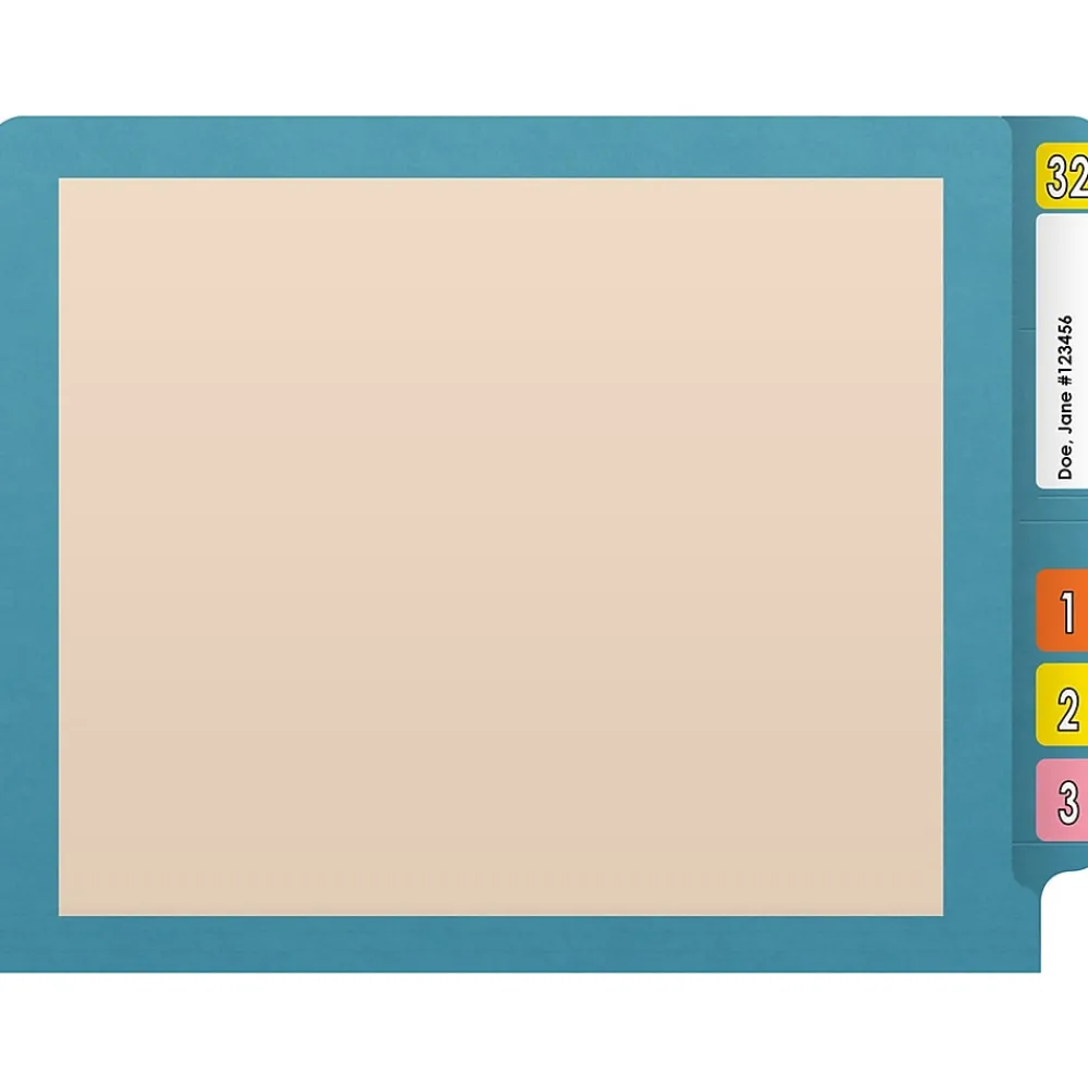File Folders|Medical Arts Press Reinforced End Tab File Folder, Straight-Cut, Letter Size, Manila/Blue, 50/Box (S-09473-BLU)