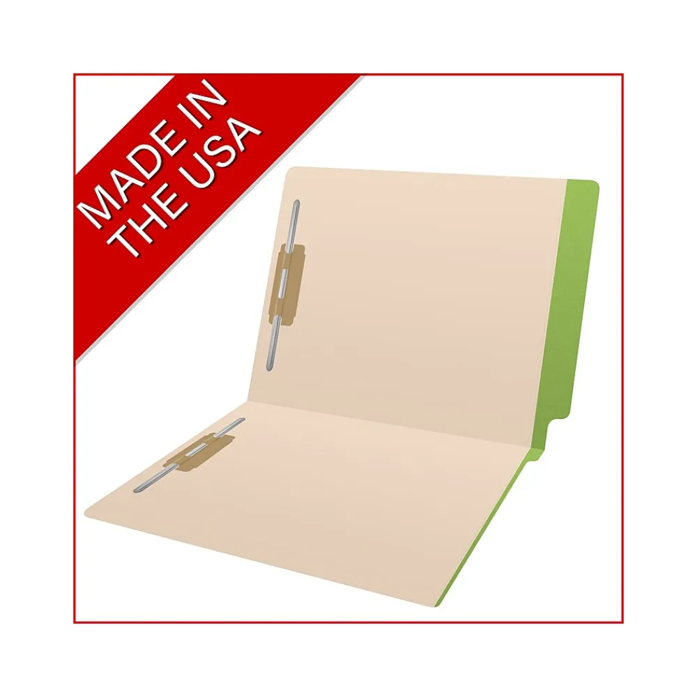 File Folders|Medical Arts Press Reinforced End Tab File Folder, Straight-Cut, Letter Size, Manila/Green, 50/Box (S-09473-GRN)