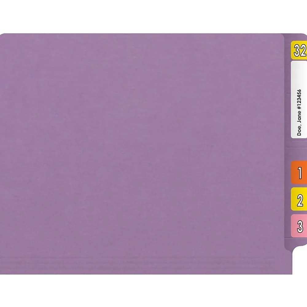 File Folders|Medical Arts Press Reinforced End Tab File Folder, Straight Cut, Letter-Size, Lavender, 250/Carton (S-01602-LAV-B)