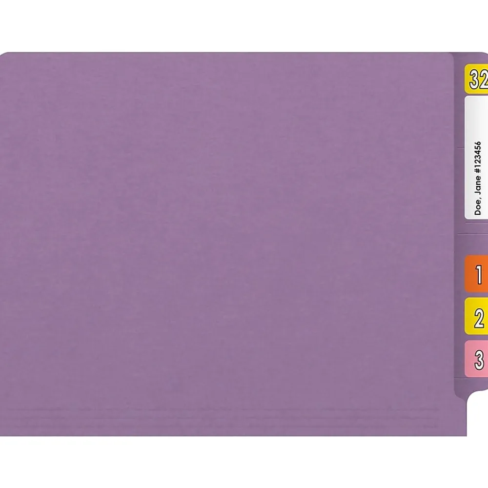 File Folders|Medical Arts Press Reinforced End Tab File Folder, Straight Cut, Letter-Size, Lavender, 50/Box (S-01501-LAV)