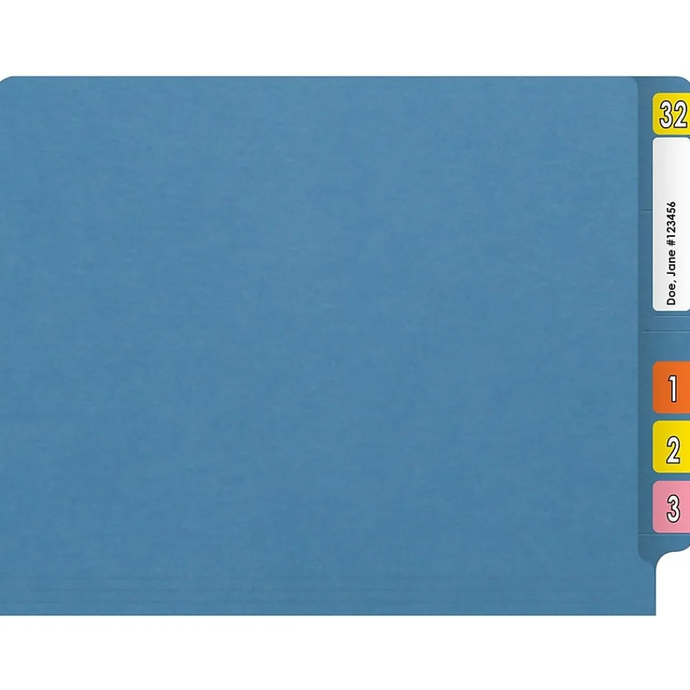 File Folders|Medical Arts Press Reinforced End Tab File Folder, Straight Cut, Letter-Size, Blue, 50/Box (S-01502-BLU)