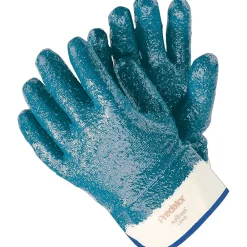 MCR Safety Memphis Gloves® Predator® Fully Coated Gloves, Nitrile, Lined Safety Cuff, Large, Blue, 12 Pair/Box
