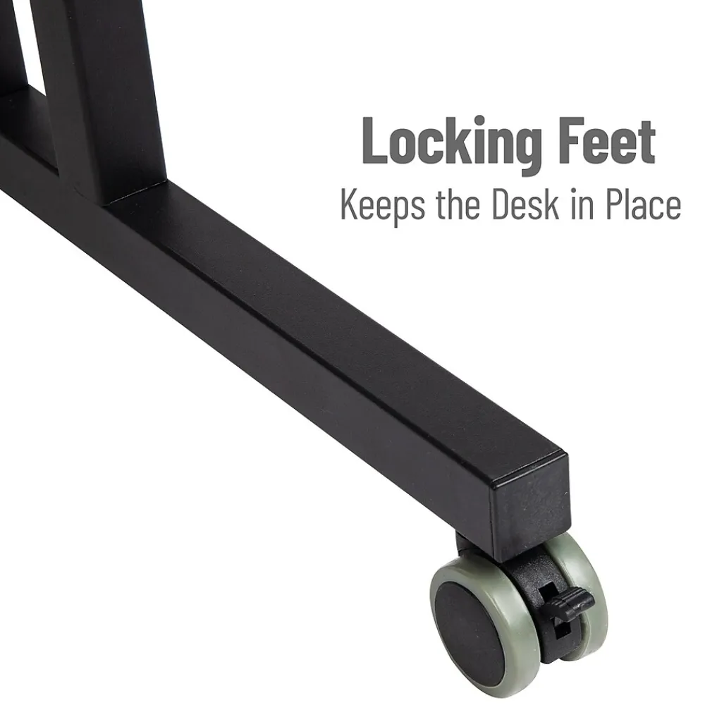 Standing Desks*Mind Reader 27.5"- 39" Mobile Adjustable Sit/Stand Desk, Black (SDROLLXL-BLK)