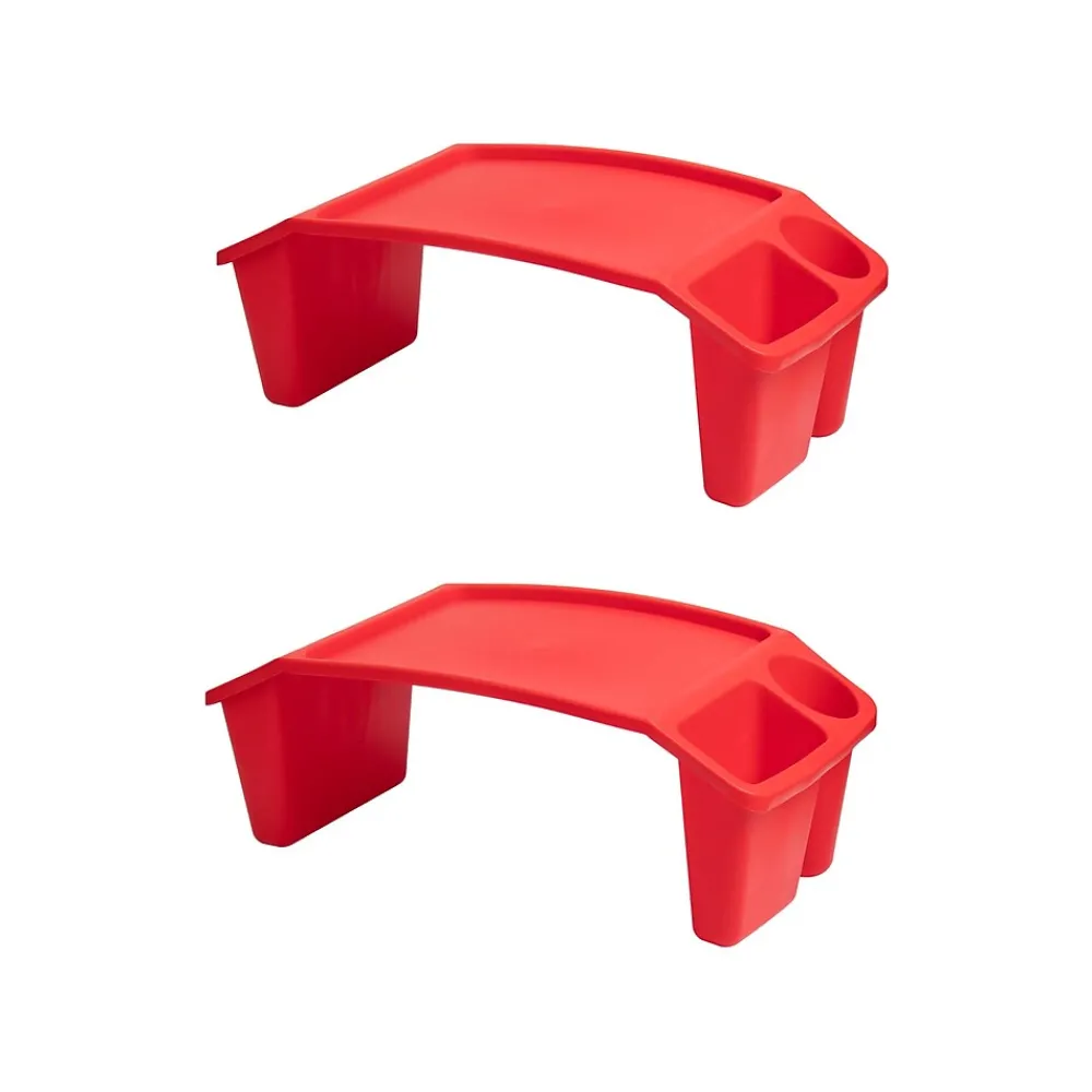 10.75" x 22.25" Plastic Kids' Lap Desk Activity Tray, Red, 2/Pack (2KIDLAP-RED)<Mind Reader New