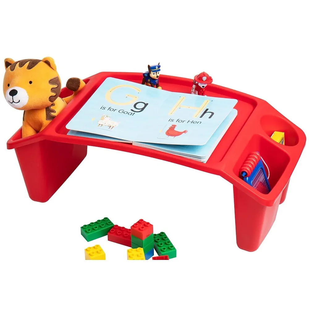 10.75" x 22.25" Plastic Kids' Lap Desk Activity Tray, Red, 2/Pack (2KIDLAP-RED)<Mind Reader New
