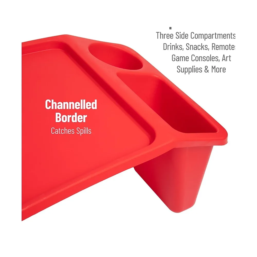 10.75" x 22.25" Plastic Kids' Lap Desk Activity Tray, Red, 2/Pack (2KIDLAP-RED)<Mind Reader New
