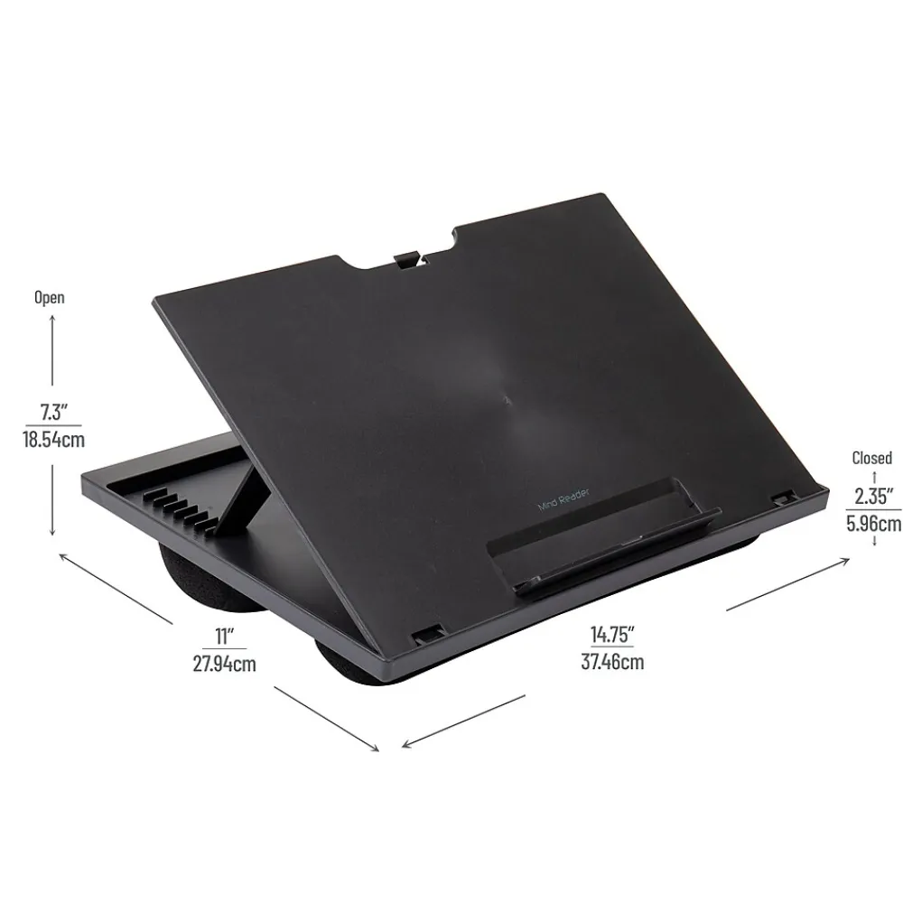 11" x 14.75" Plastic Lap Desk with Cushion, Black (LTADJUST-BLK)<Mind Reader