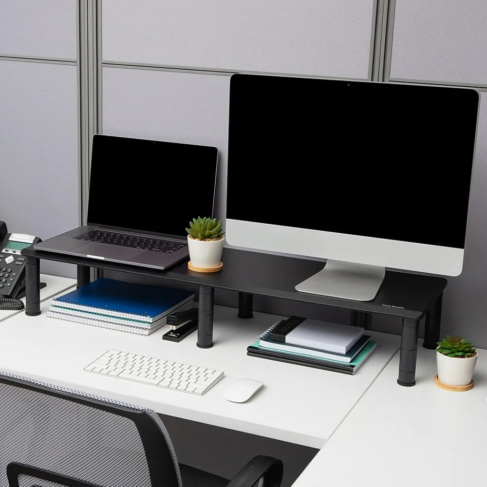 New Mind Reader Adjustable Dual Monitor Stand, Black (DUBMO-BLK)