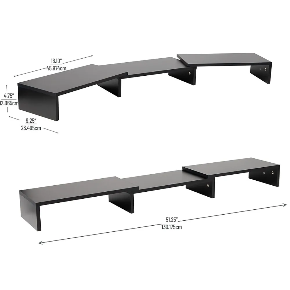 Hot Mind Reader Adjustable Dual Monitor Stand Desktop Organizer, Black (MDFMOND-BLK)