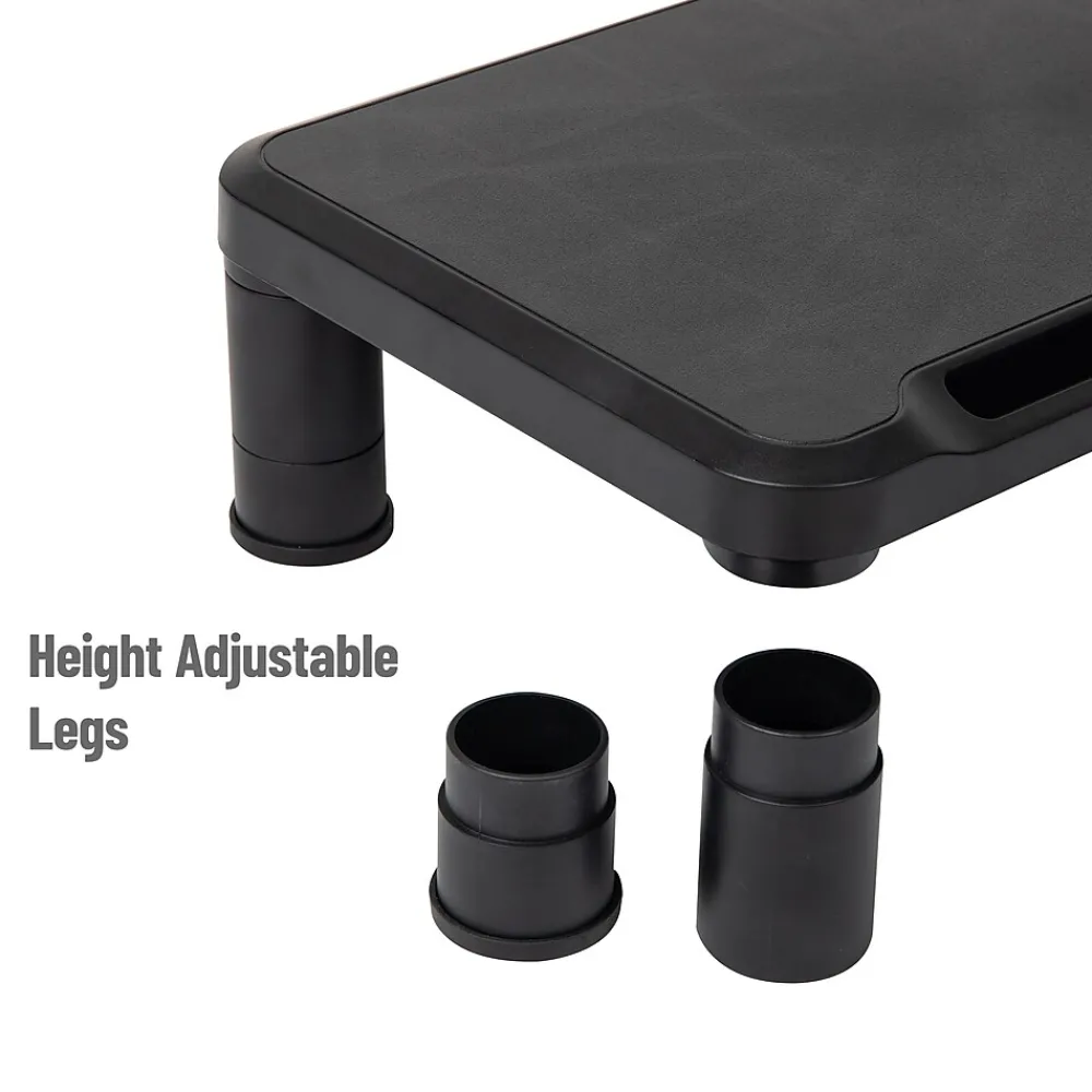 Discount Mind Reader Adjustable Monitor Stand, Black, 2/Pack (2SMPLMON-BLK)
