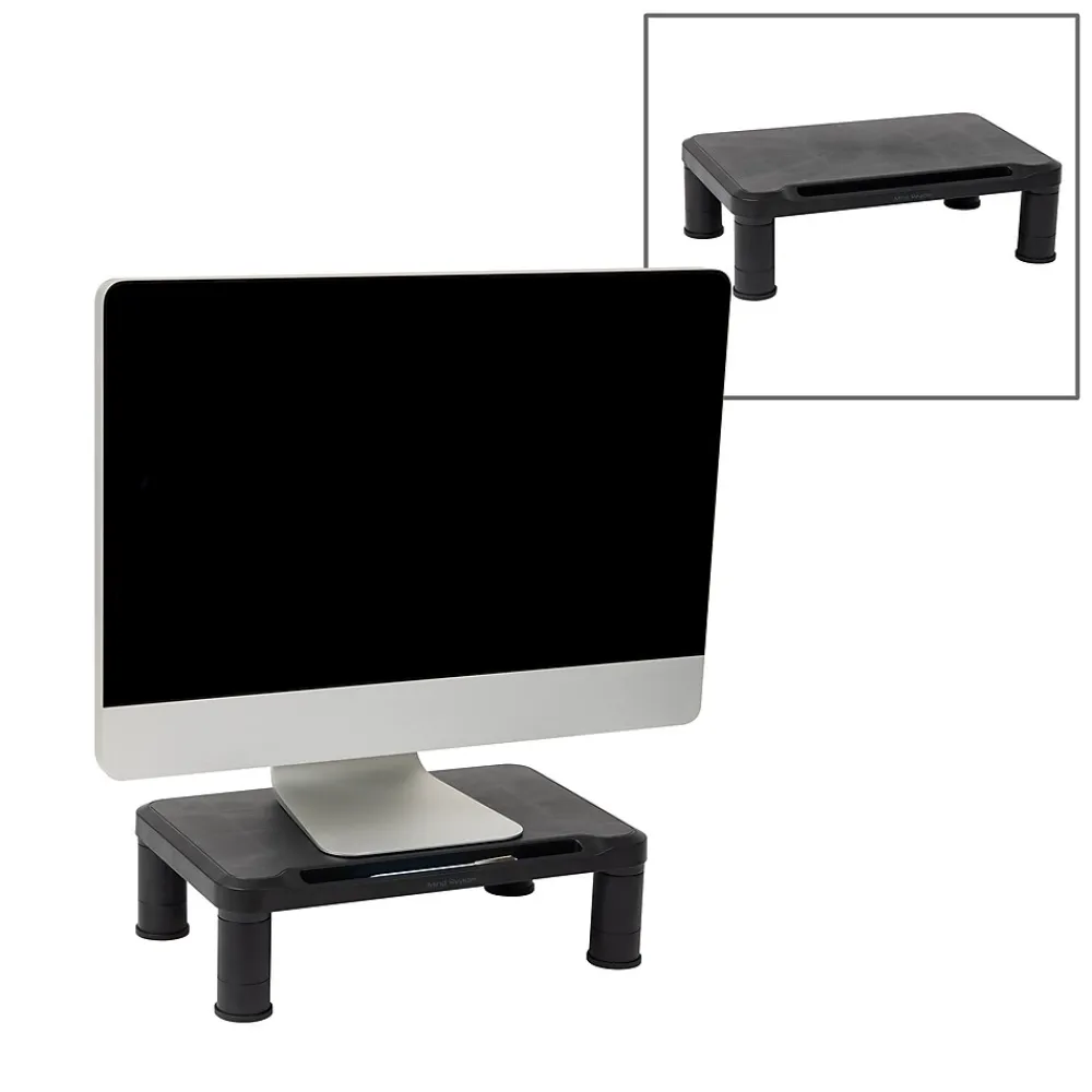 Discount Mind Reader Adjustable Monitor Stand, Black, 2/Pack (2SMPLMON-BLK)