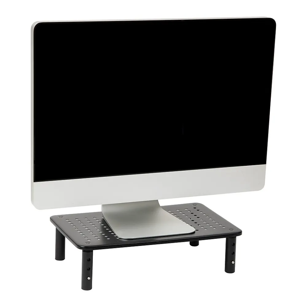 Online Mind Reader Adjustable Monitor Stand and Ventilated Laptop Riser, Black, 2/Pack (4LEGM2PK-BLK)