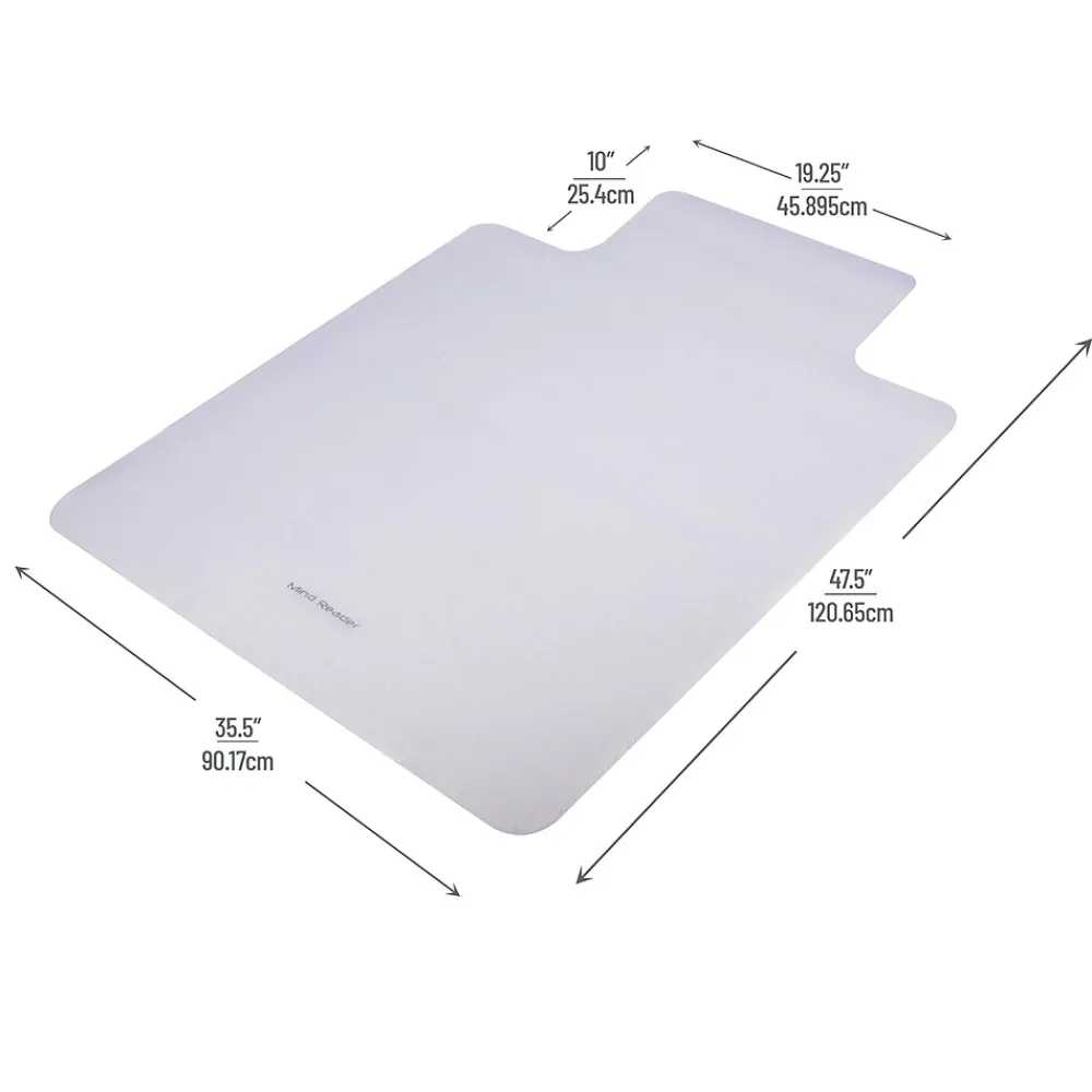 Chair Mats*Mind Reader Carpet Chair Mat with Lip, 36" x 48'', Low-Pile, Clear (OFFCMAT-CLR)