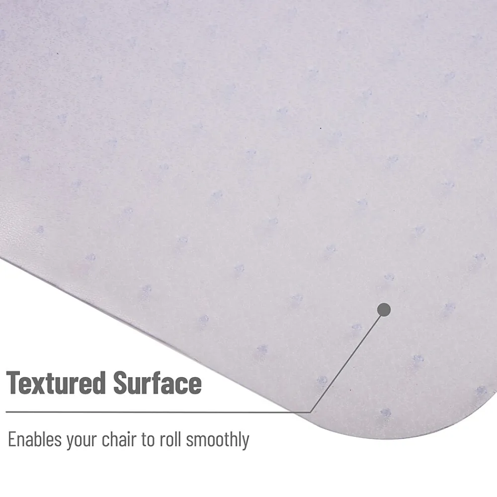 Chair Mats*Mind Reader Carpet Chair Mat with Lip, 36" x 48'', Low-Pile, Clear (OFFCMAT-CLR)