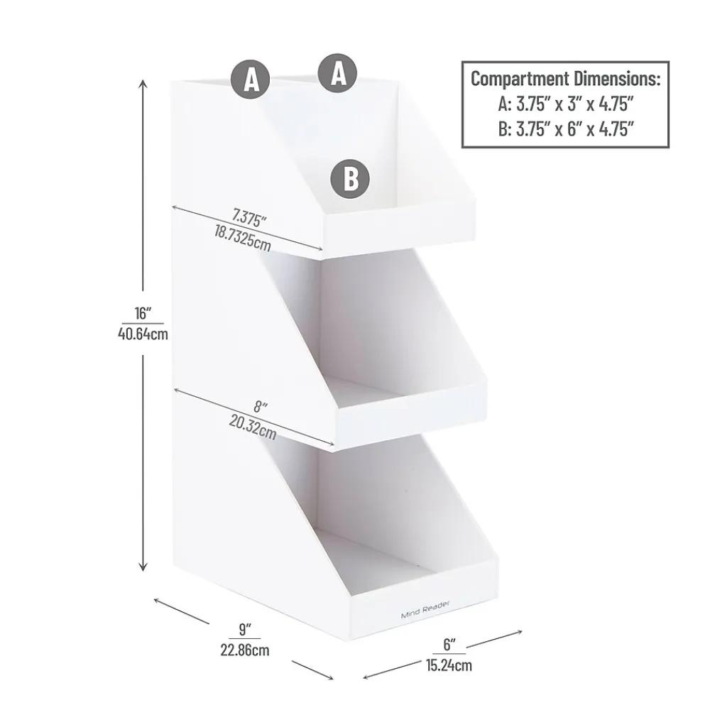 Mind Reader 5-Compartment Acrylic Coffee Organizer, White (3TCORG-WHT)