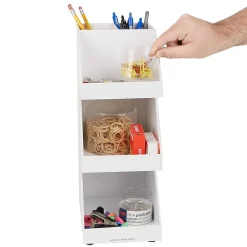 Mind Reader 5-Compartment Acrylic Coffee Organizer, White (3TCORG-WHT)