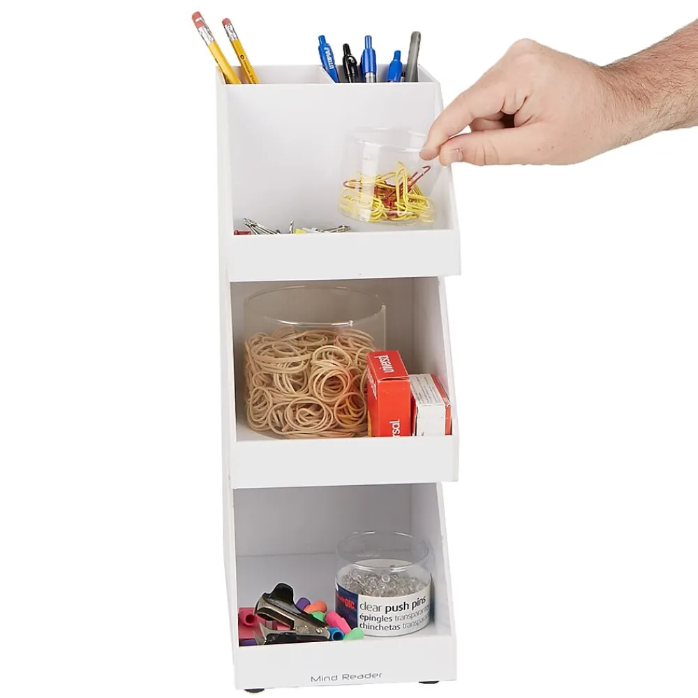 Mind Reader 5-Compartment Acrylic Coffee Organizer, White (3TCORG-WHT)